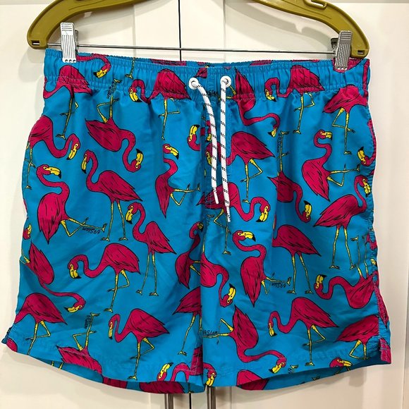 Maamgic Swimsuit, Flamingo Design, Blue Background - Picture 1 of 5